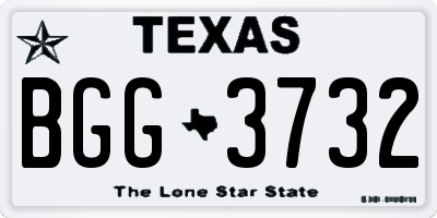 TX license plate BGG3732