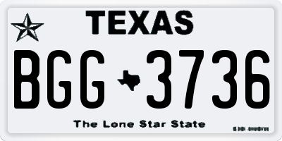 TX license plate BGG3736