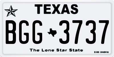 TX license plate BGG3737