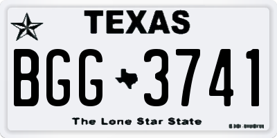 TX license plate BGG3741