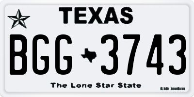 TX license plate BGG3743