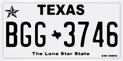TX license plate BGG3746