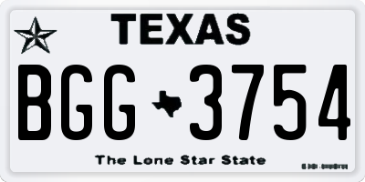 TX license plate BGG3754