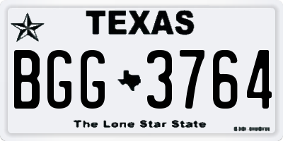 TX license plate BGG3764