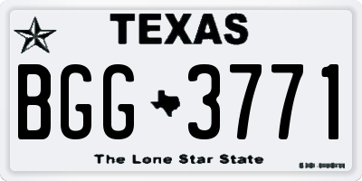 TX license plate BGG3771