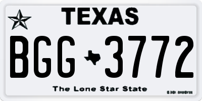 TX license plate BGG3772