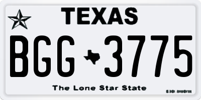 TX license plate BGG3775