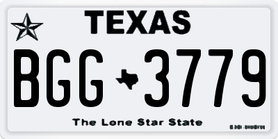 TX license plate BGG3779