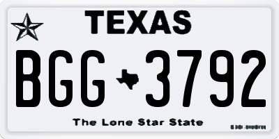 TX license plate BGG3792