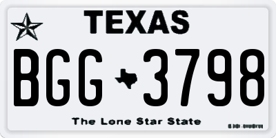 TX license plate BGG3798