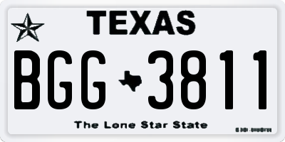 TX license plate BGG3811
