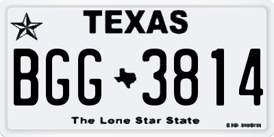 TX license plate BGG3814