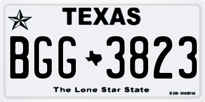 TX license plate BGG3823