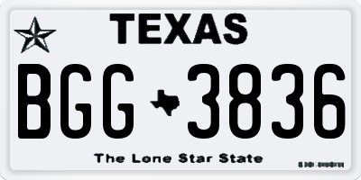 TX license plate BGG3836