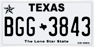 TX license plate BGG3843