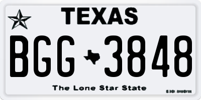TX license plate BGG3848