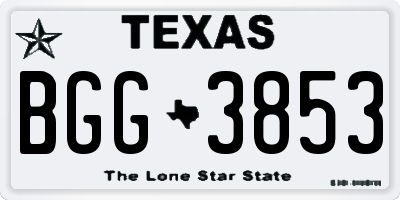 TX license plate BGG3853