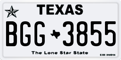 TX license plate BGG3855