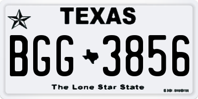 TX license plate BGG3856
