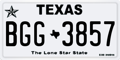 TX license plate BGG3857