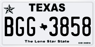 TX license plate BGG3858