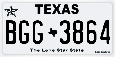 TX license plate BGG3864