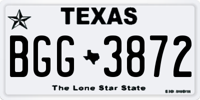 TX license plate BGG3872