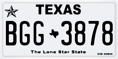 TX license plate BGG3878