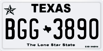 TX license plate BGG3890