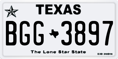 TX license plate BGG3897