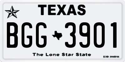 TX license plate BGG3901