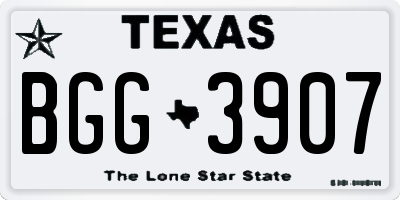 TX license plate BGG3907