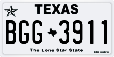 TX license plate BGG3911