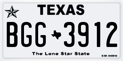 TX license plate BGG3912