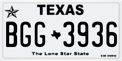 TX license plate BGG3936
