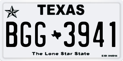 TX license plate BGG3941