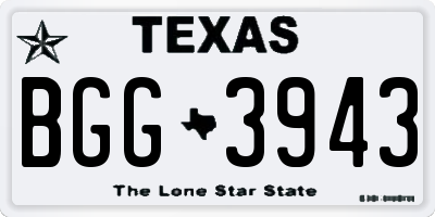 TX license plate BGG3943