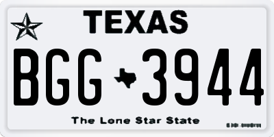 TX license plate BGG3944