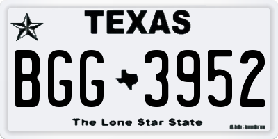 TX license plate BGG3952