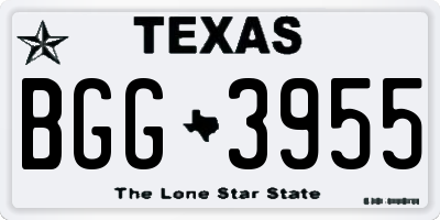 TX license plate BGG3955
