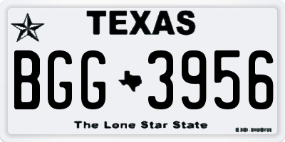 TX license plate BGG3956