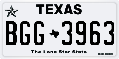 TX license plate BGG3963