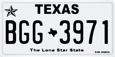 TX license plate BGG3971