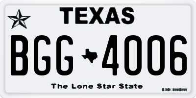 TX license plate BGG4006