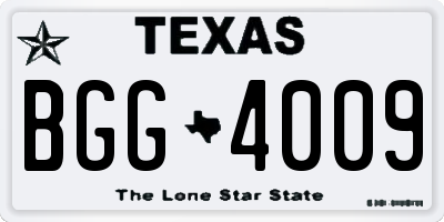 TX license plate BGG4009
