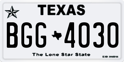 TX license plate BGG4030
