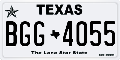 TX license plate BGG4055