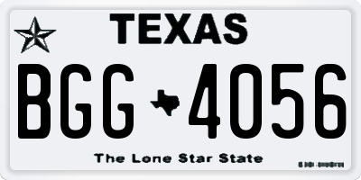 TX license plate BGG4056