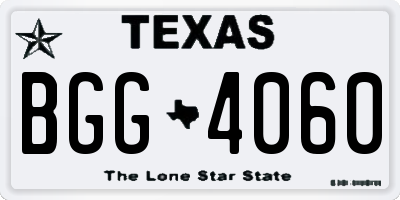 TX license plate BGG4060