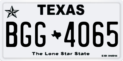 TX license plate BGG4065